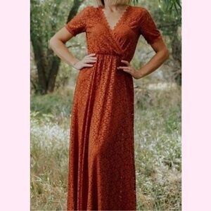 Baltic Born Venice Rust Lace Maxi Dress